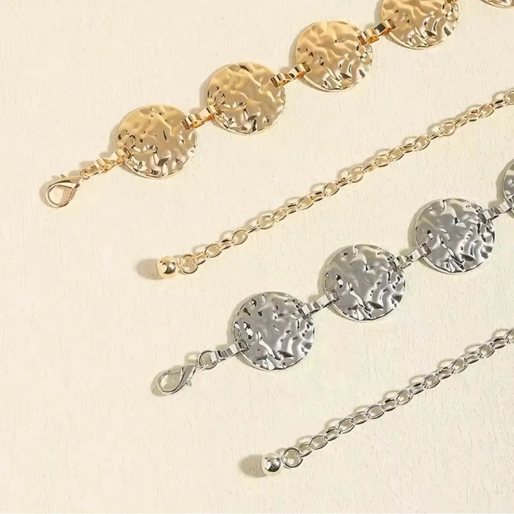 Metal Waist Gold Chain Belt Round Irregular Body Chain  Accessory Boho 43”
